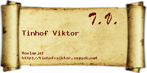 Tinhof Viktor névjegykártya